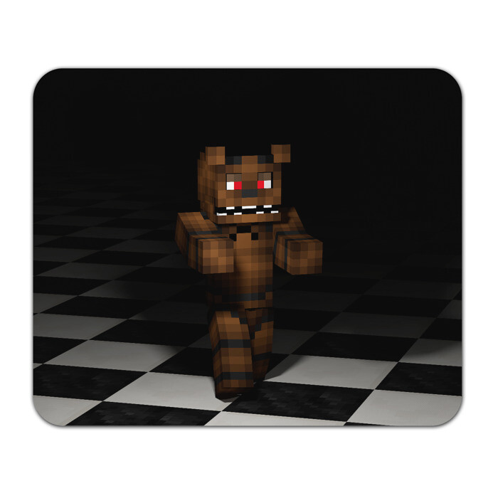 Коврик для мышки прямоугольный Фредди FNAF в майнкрафт. фото