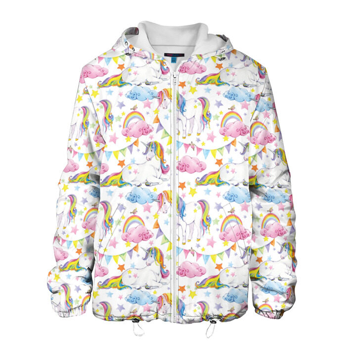 Мужская куртка 3D Акварельные Единороги фото