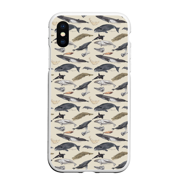 Чехол для iPhone XS Max матовый Whales pattern фото