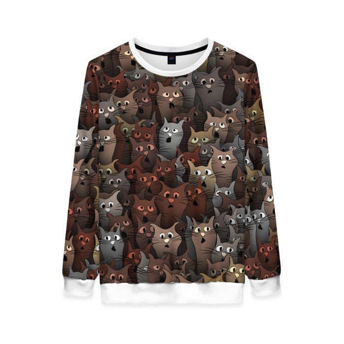 Женский свитшот 3D Глупые коты фото