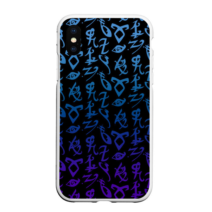 Чехол для iPhone XS Max матовый Blue runes фото