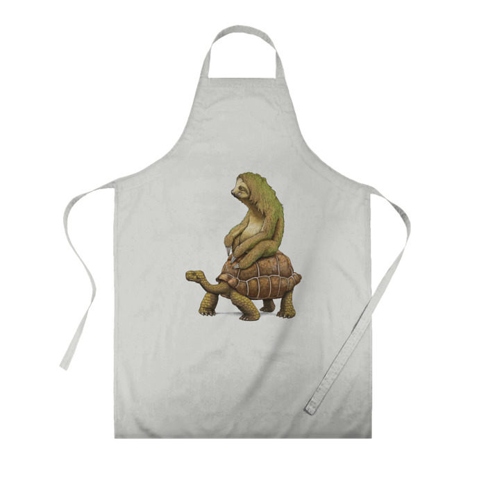 Фартук 3D Ленивец и Черепаха фото