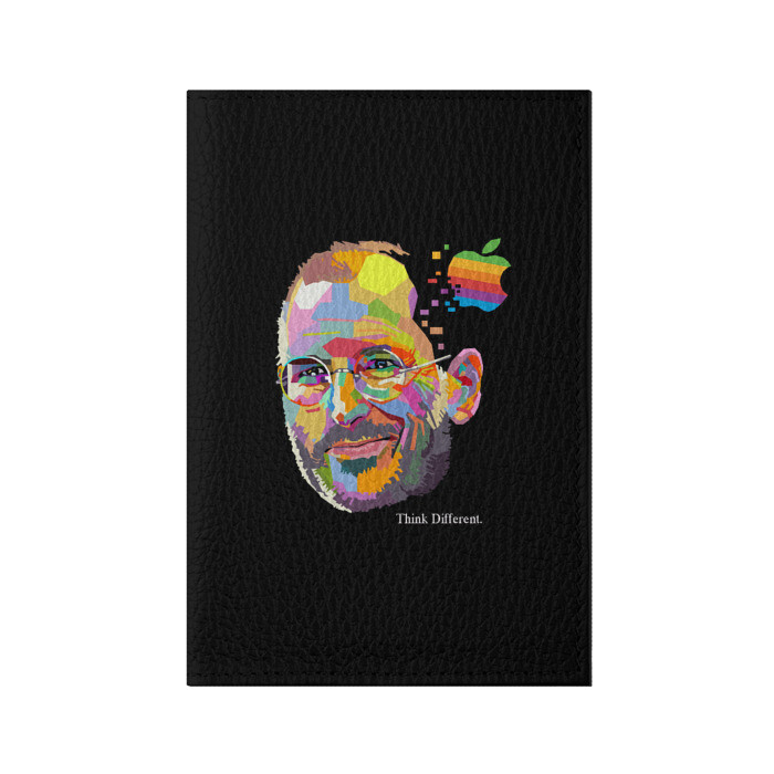 Обложка для паспорта матовая кожа Стив Джобс / Think Different фото