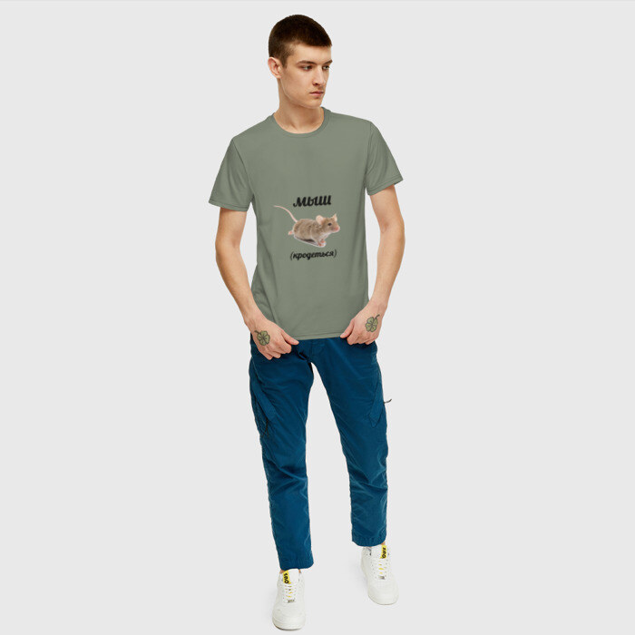 Мужская футболка хлопок Мыш кродеться фото