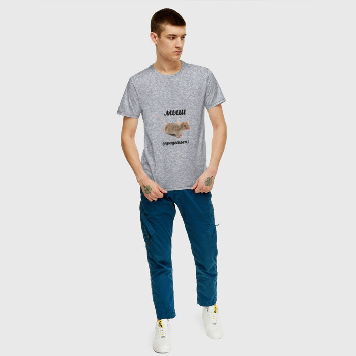 Мужская футболка хлопок Мыш кродеться фото