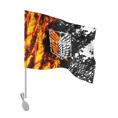 Флаг для автомобиля АТАКА ТИТАНОВ. Раскаленный дизайн фото