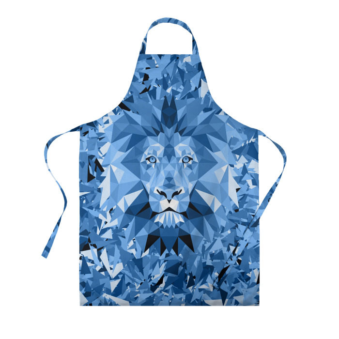 Фартук 3D Сине-бело-голубой лев фото