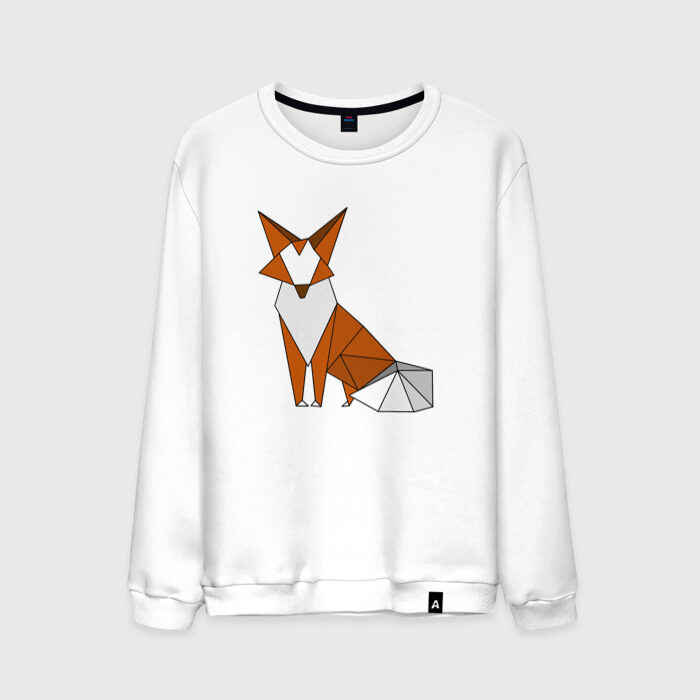 Мужской свитшот хлопок Полигональная лиса фото