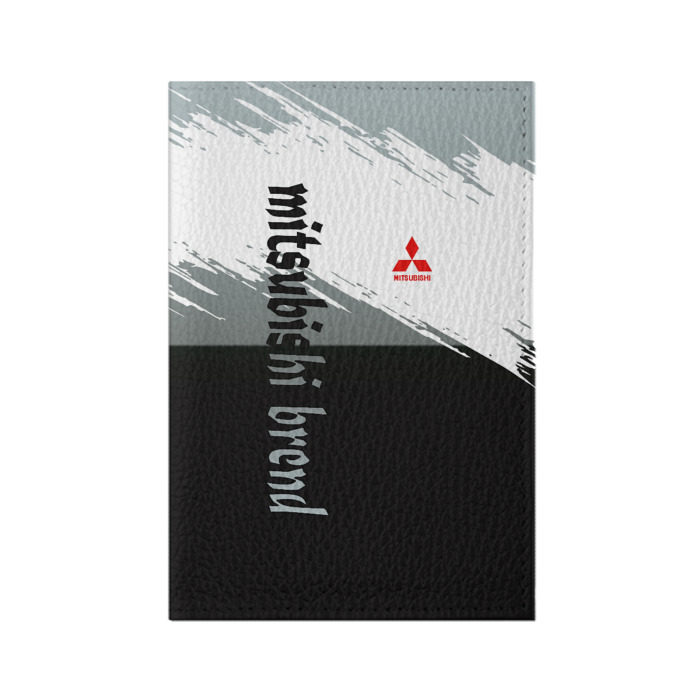 Обложка для паспорта матовая кожа Mitsubishi brend: Надпись фото