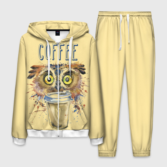 Мужской костюм 3D Сова и кофе фото