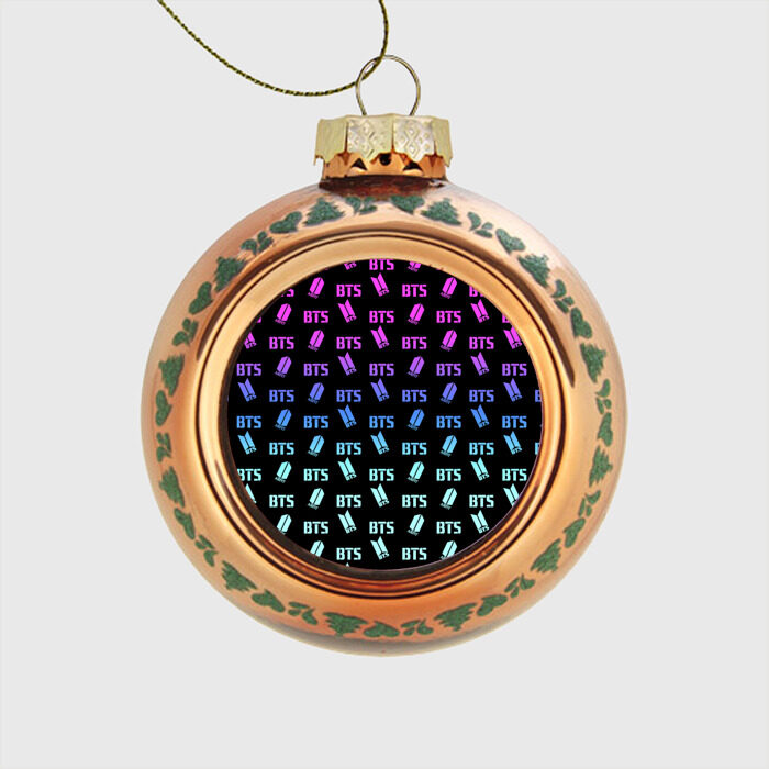 Стеклянный ёлочный шар BTS фото