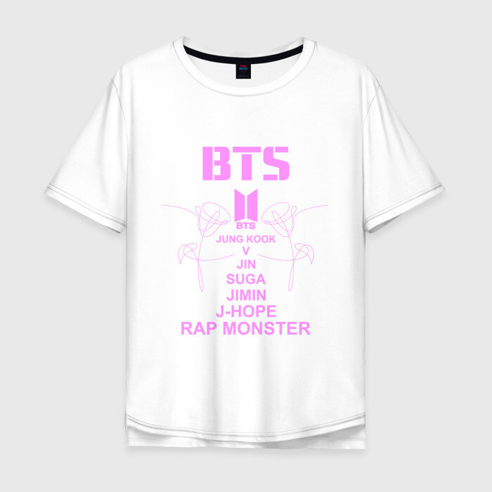 Мужская футболка хлопок Oversize BTS фото