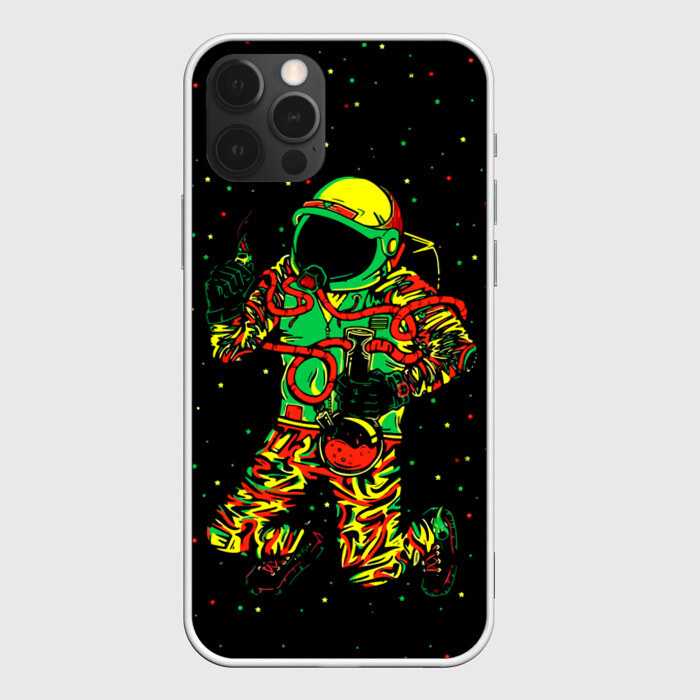 Чехол для iPhone 12 Pro Max Космонавт с кальяном фото