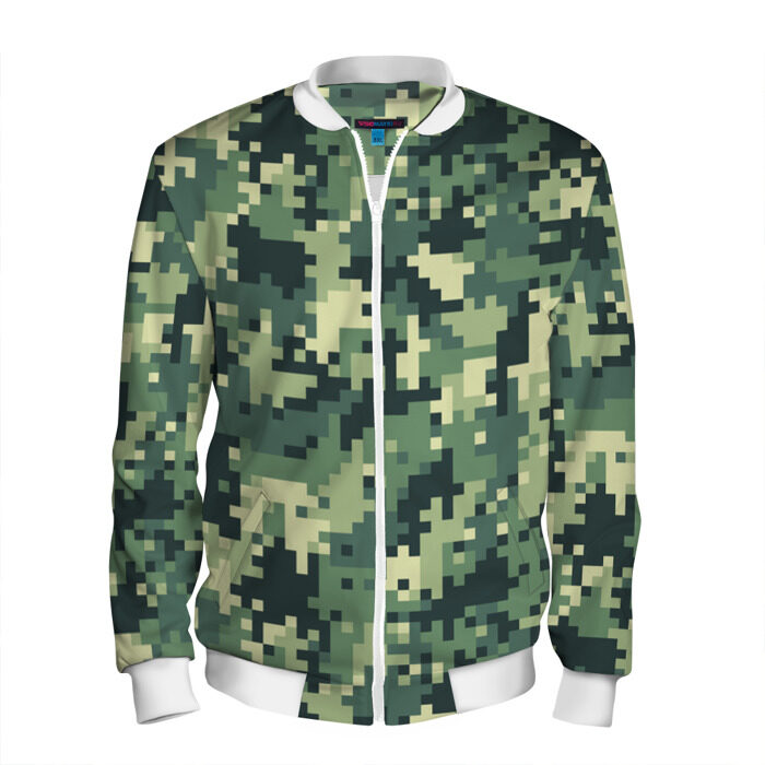 Мужской бомбер 3D Камуфляж пиксели фото
