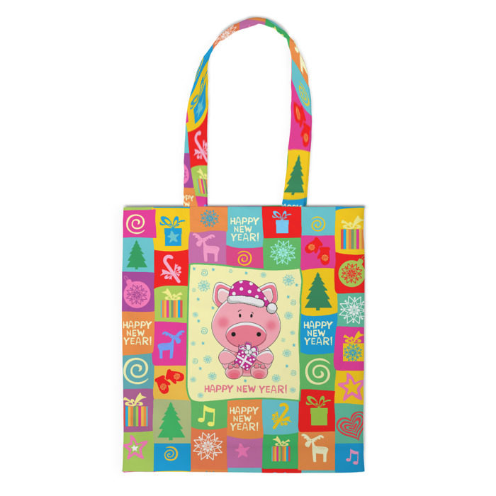 Сумка 3D повседневная Новогодний поросенок фото