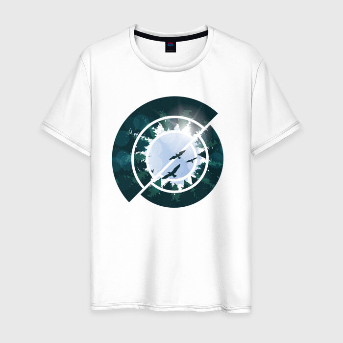 Мужская футболка хлопок Лес Абстракция фото