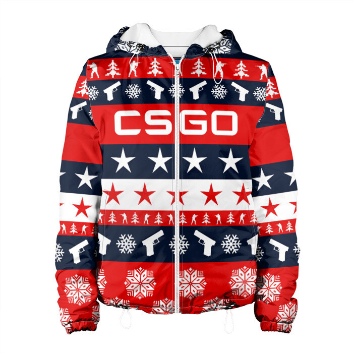 Женская куртка 3D CS GO НОВОГОДНИЙ фото
