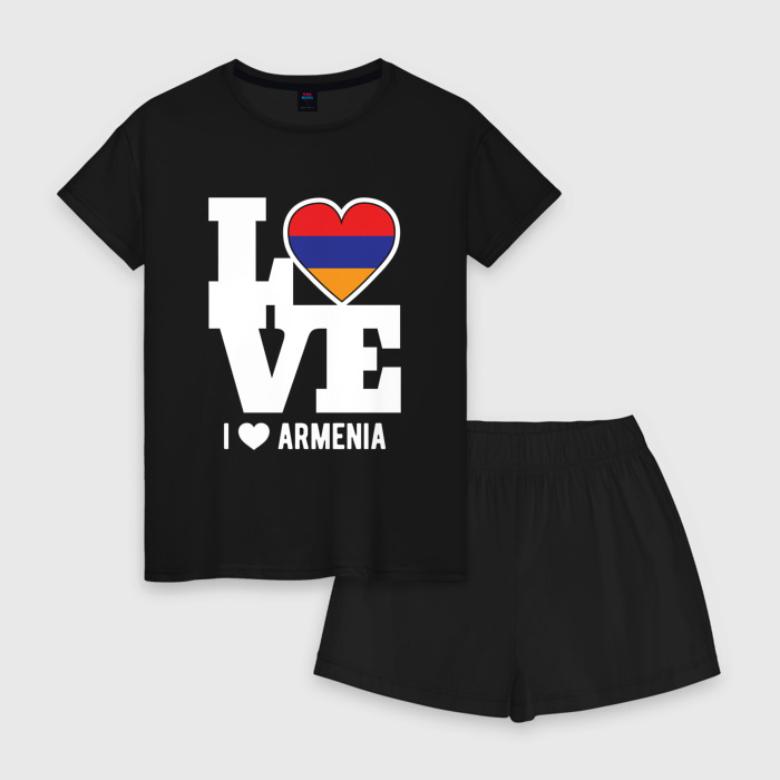 Женская пижама с шортиками хлопок Love Armenia фото