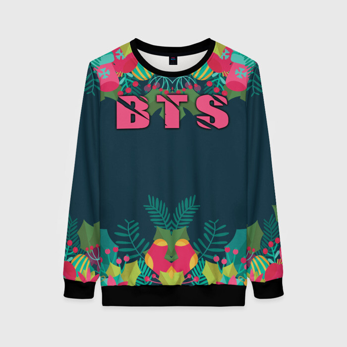 Женский свитшот 3D BTS праздничный фото