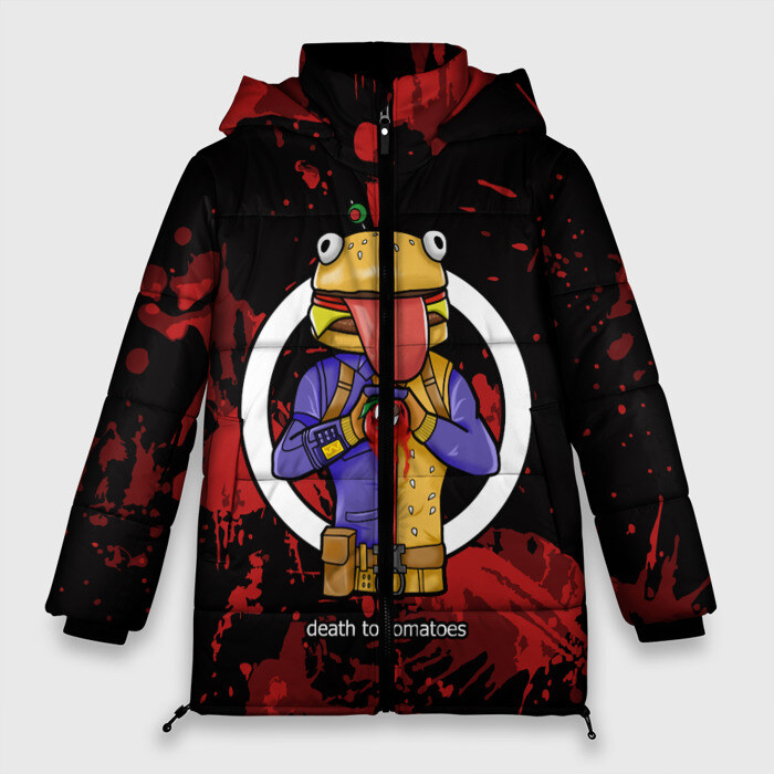 Женская зимняя куртка 3D БУРГЕРМЕН FORTNITE фото