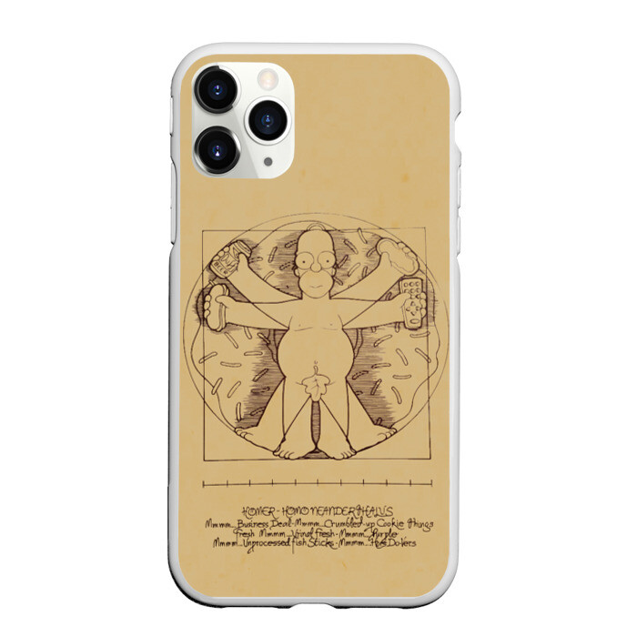 Чехол для iPhone 11 Pro матовый Гомер Да Винчи фото