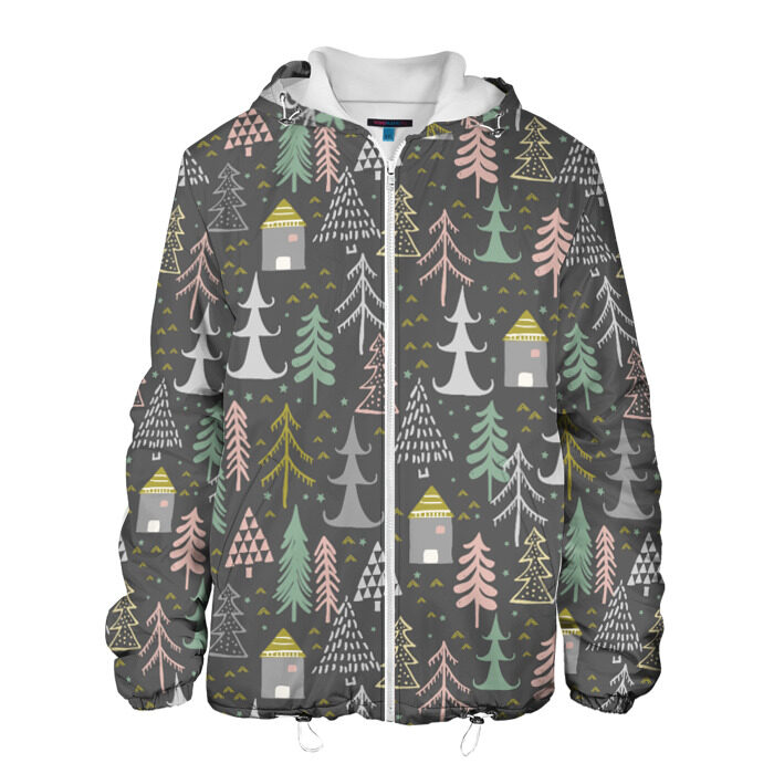 Мужская куртка 3D Ёлочки pattern фото