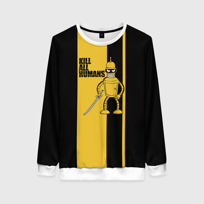 Женский свитшот 3D Kill All Humans фото