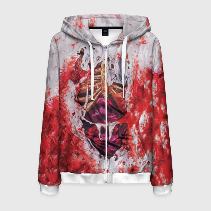 Мужская толстовка 3D на молнии Кровь фото