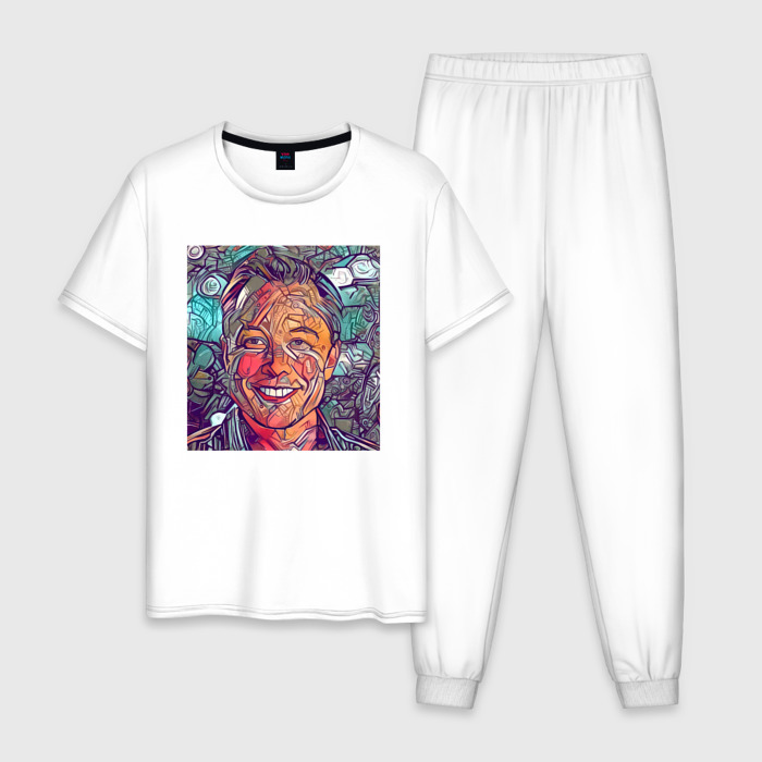 Мужская пижама хлопок Илон Маск Арт фото