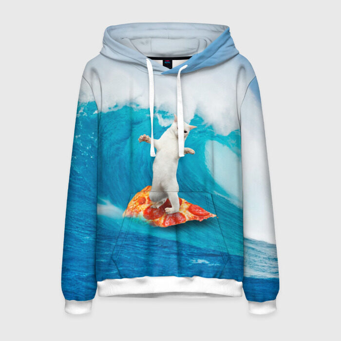 Мужская толстовка 3D Кот Серфер фото