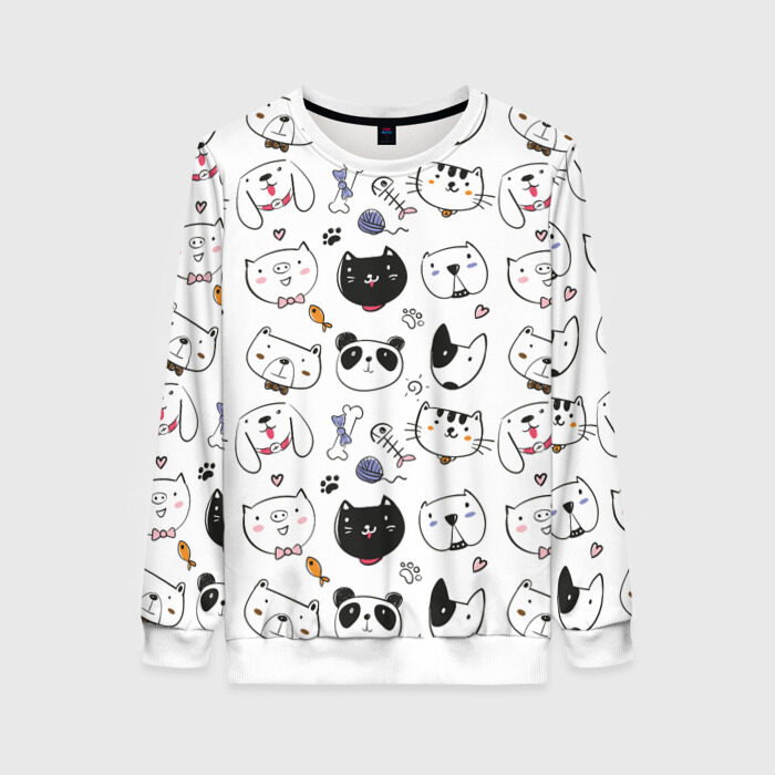 Женский свитшот 3D Зверушки фото