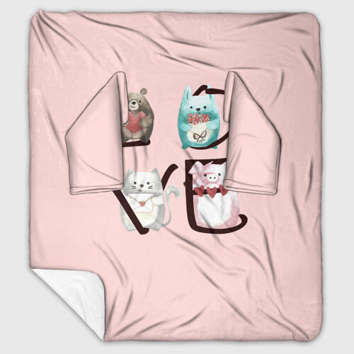 Плед с рукавами LOVE зверушки фото