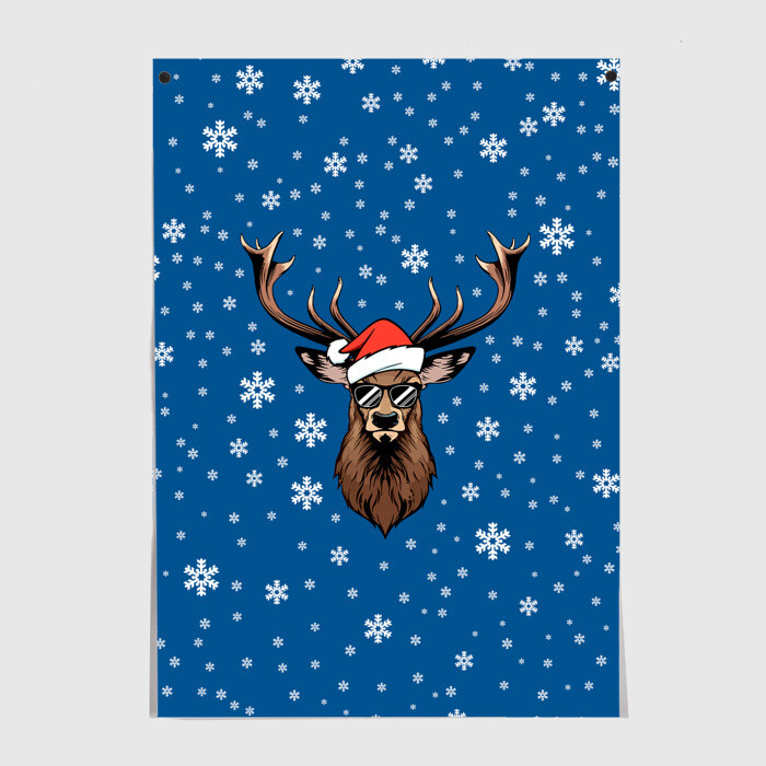 Постер Новогодний олень фото