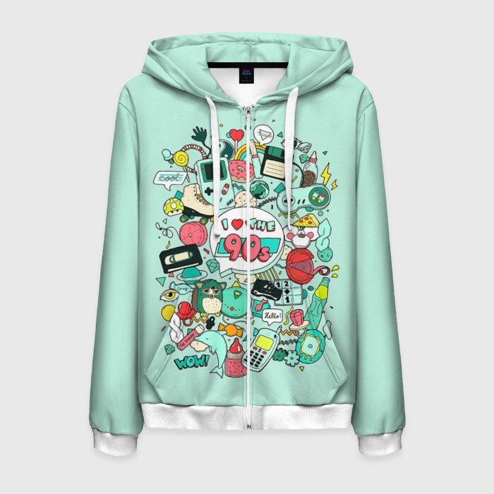 Мужская толстовка 3D на молнии 90-е фото