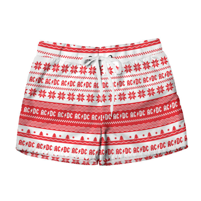 Женские шорты 3D AC/DC Новогодний фото