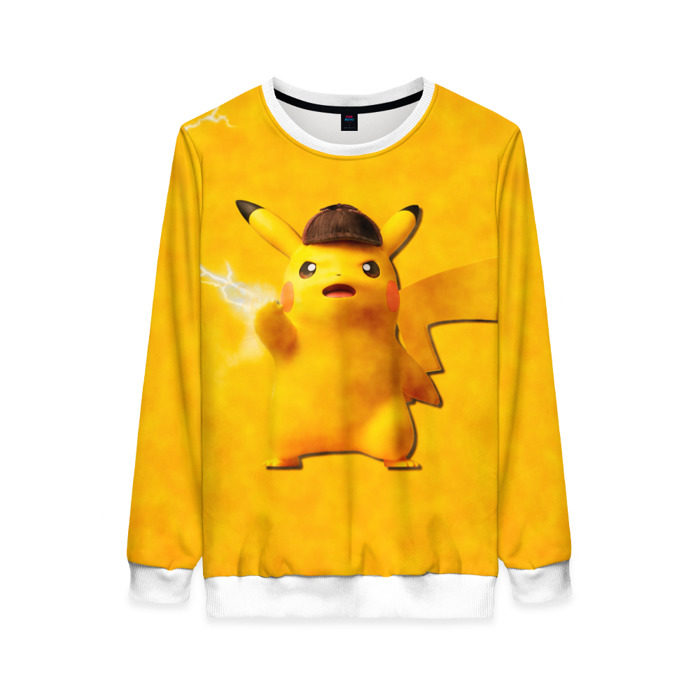 Женский свитшот 3D Детектив Пикачу с молнией фото