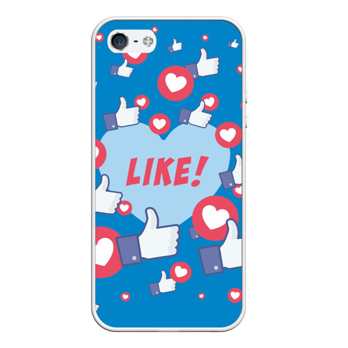 Чехол для iPhone 5/5S матовый Лайки и сердечки фото