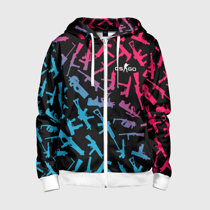 Детская толстовка 3D на молнии CS:GO - Weapons фото