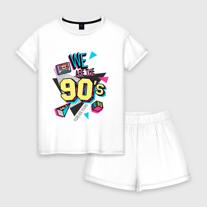 Женская пижама с шортиками хлопок Девяностые фото