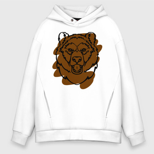 Мужское худи Oversize хлопок Медведь фото