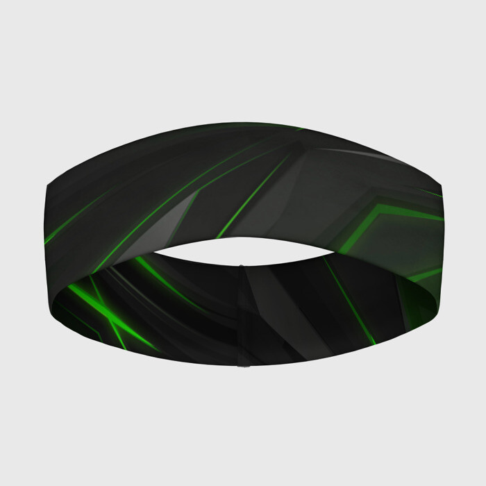 Повязка на голову 3D GEOMETRY STRIPES | ЗЕЛЁНЫЕ ПОЛОСЫ фото