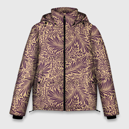 Мужская зимняя куртка 3D Фиолетовые цветы фото