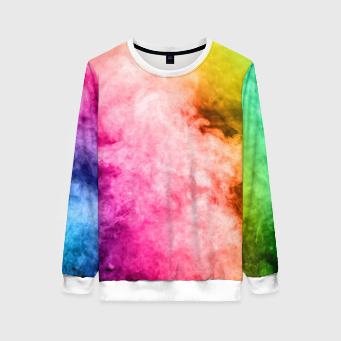 Женский свитшот 3D Радужный дым фото