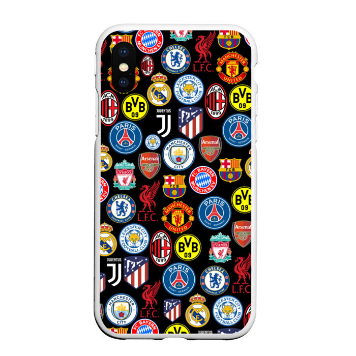 Чехол для iPhone XS Max матовый ЛОГО ФУТБОЛЬНЫХ КОМАНД фото