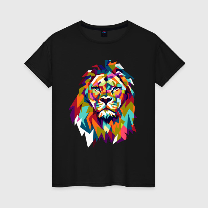 Женская футболка хлопок Lion фото