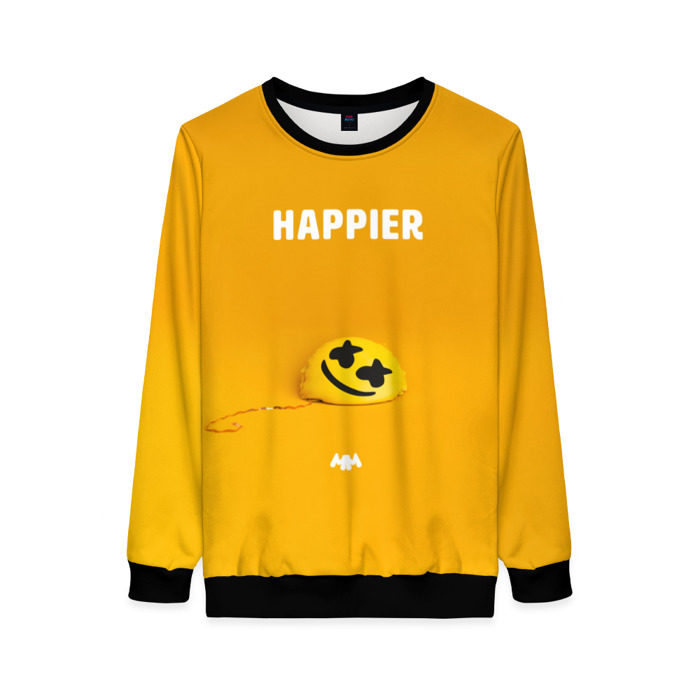 Женский свитшот 3D Marshmello. Happier фото