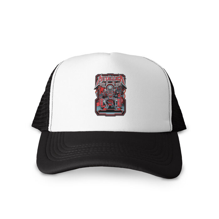 Кепка тракер с сеткой Metallica robot style фото