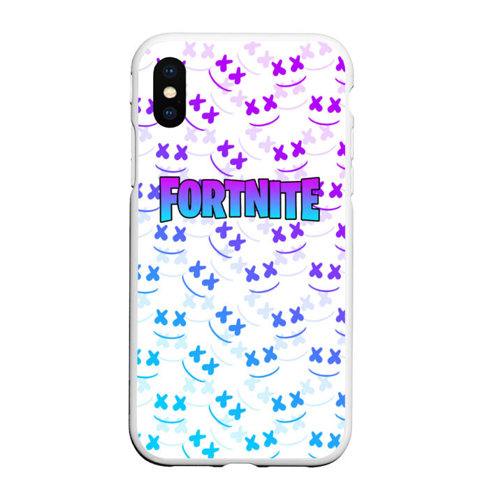 Чехол для iPhone XS Max матовый FORTNITE x MARSHMELLO фото