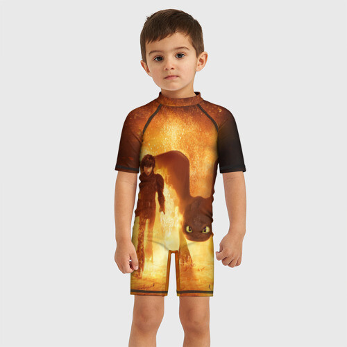 Детский купальный костюм 3D Как приручить дракона фото