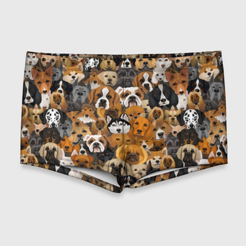 Мужские купальные плавки 3D Собаки фото